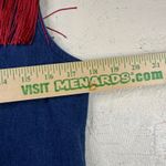 Talbots  Denim Vest Top Womens Small Blue Red‎ Fringe Sleeveless Jean Shirt Photo 4