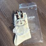 Urban Outfitters New beige ribbed cotton socks with detachable rabbit Photo 2