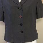 Ann Taylor Linen Blend Short Sleeve Button Front V-Neck Lined Blazer- 8P Photo 6
