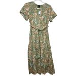 A pea in the pod Pea in the Pod Green Floral Tiered Maxi Dress NWT Sz. M Photo 1