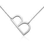 Silver Initial Pendant Necklace Letters A Photo 1