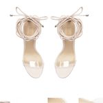Schutz  Jessie Vinyl & Nappa Leather Sandal Nude Size 7.5 Photo 2