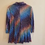 Carine Snap Button Selena Fit n Flare Crinkle Rainbow Shirt Purple Blue Blue XS Photo 4
