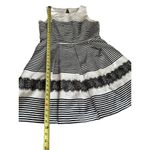 Danny & Nicole  Sleeveless Striped Ivory Dress With Lace Black Stripe Size 14P Photo 12
