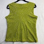 Josephine Chaus  L Lime Green Top Sleeveless Abstract Polka Dot Office Artsy Y2K Photo 2