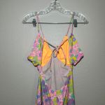 Show Me Your Mumu  Floral Print Mini Dress Orange Yellow Purple Pink Strappy Back Photo 2