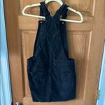 American Eagle  Size Extra Small XS Black Corduroy Overall Dress Skirt Photo 3