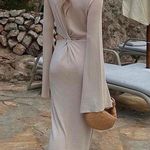 ZARA dress maxi wide long sleeve ribbed cut out casual party wedding date cocktail Photo 1
