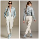 Ralph Lauren Purple Label Metallic Cropped Jacket Italy EUC Large F263 Photo 4