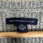 American Eagle Sweater Womens XXS Gray Lace Sleeve V-Neck Pullover Soft Girl Photo 3