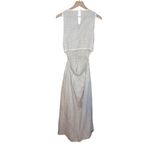 Little Lies Exceptionally Breezy Beige Linen Cutout Maxi Dress With Pockets New White Size L Photo 10
