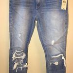 Lucky Brand Light Wash Fringe Ankle Skinny Jeans Photo 0