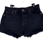 Levi’s Black High Rise Distressed 5 pockets raw hem Denim Shorts W31 Size 31 Photo 0