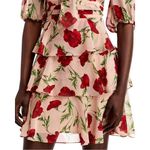 AQUA Formal Blush Pink Red Floral Party Cocktail Dress Minidress Women’s Size 0 Photo 10