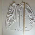 NYDJ Womens White Blouse Size 2X V-Neck 3/4 Sleeve Sheer Neutral Office Casual Photo 6