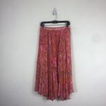 Delfi Collective Lilah Midi Skirt Size Medium Pink Paisley Pleated Boho Y2K Photo 3
