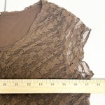 Merona  Womens Y2K Whimsigoth Fairycore Lace Overlay Babydoll Top Size L Brown Photo 5