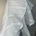 MISA Los Angeles Ruffle Wrap Top White Stripe Blouse NWT Size L Photo 3