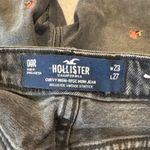Hollister Vintage Y2K  Curvy High-Rise Mom Jeans Rose‎ Embroidered Black sz 00R Photo 7