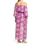 WAYF 💕💕 Off Shoulder Shoulder Maxi Dress ~ Pink Birds of Paradise XS (*No Belt) Photo 3