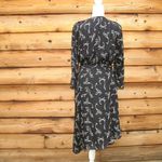 Joie NWT  Black Silk Print Wrap Dress Photo 5