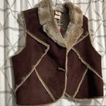 Faded Glory  Brown Vest with Plush Fur Accents Photo 3