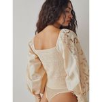Free People NEW Free People Intimately Brown Regina Boho Long Sleeve Bodysuit, S Photo 15