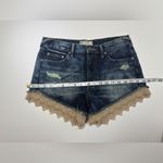 Free People Blue Jean Shorts with Lace Trim π€ Photo 4