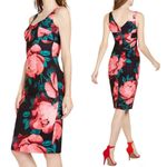Trina Turk NWT  Sleeveless Floral Midi Dress Pink Red Black Size 0 Wedding Guest Photo 5