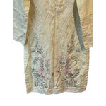 Sapphire Kurta Womens XS Yellow Embroidered Cotton Blouse Long Sleeve Party Wear Photo 3