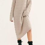 Free People Women’s Nicole Oversized Sweater Dress Beige Tan Size XS Photo 0