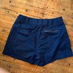 Athleta  navy blue knit athletic sporty M knit running shorts Photo 2