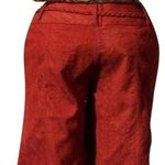 Cache  Rust 100% Raw Silk Removable Self Belt Crop Pant New NWT Linen Feel $108 Photo 4