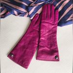 Coach  Vintage Magenta Leather Cashmere Lined Gloves, Sz 7, Y2K Photo 0