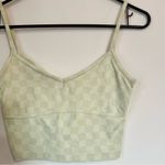 Madewell Flex Longline Checkerboard Bra Crop Top in Faded Seagrass - Size: Small Photo 4