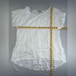 Terzo Millennio Made In Italy 100% Linen Tunic Top Blouse w/Button Back White Size M Photo 7