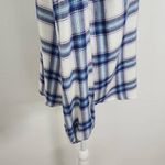 Candace Cameron Bure Blue White Plaid Flannel Size XS Plaid Button Down Shirt Photo 3
