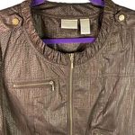 Chico's Zenergy by  Women's Jacket Size 1 Brown Short Sleeve Full Zip Moto‎ Photo 2