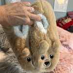 Fuzzy Babba Bear Slippers Light Tan Sherpa Lined Womens fits 7 7.5 8 8.5 9 9.5 Photo 6
