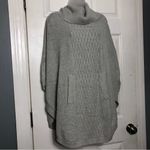 CAbi  Cowl Neck Poncho Sweater Cape Cableknit Glacier Gray Size Small S Oversized Photo 1