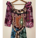 Farm Rio  NWT Multicolor Sweet Mermaids Midi Dress Salt Island Beaded Tiered S Photo 2