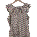 Liberty of London for Target Ruffle Top Ditsy Floral Print Size Large Retro 2009 Pink Photo 1