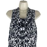 Cato  Damask Cowl Neck Damask Print Mini Dress Black White Size 12 Photo 2