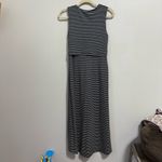 CAbi  Navy & White Striped Crossover Jersey Stretch Launch Midi Dress Photo 5