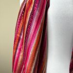 NWT LITTLE PLACES Fait Trade Striped Scarf with Fringe Pink Photo 2