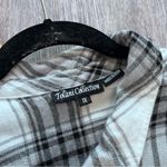 Tolani  collection oversized flannel shirt w/ boho print back Photo 1