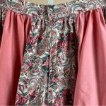 Vintage Medium Prairie Cottagecore German Ruffle Lace Dusty Rose Floral Skirt Pink Photo 2