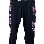 Skechers Los Angeles Women’s Sz M Black Floral Stretch Cropped Athletic Leggings Photo 0