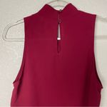 Monteau Burgundy High Neck Dress Top with Longer Length on Sides Size M Photo 6