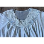 Vintage Shadowline Size L Floral‎ Embroidered Nightgown Housecoat Dusty Blue USA Size L Photo 3